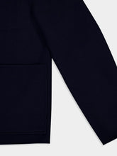 Ami Paris Navy Blue Wool-Cashmere Buttoned Jacket