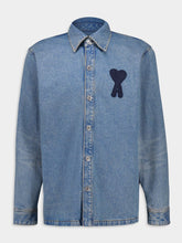Ami Paris Blue Cotton Ami de Coeur Overshirt