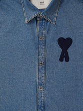 Ami Paris Blue Cotton Ami de Coeur Overshirt