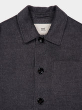 Ami Paris Heather Grey Wool Cashmere Boxy Jacket