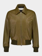 Ami Paris Bronze Leather Bomber Jacket