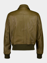 Ami Paris Bronze Leather Bomber Jacket