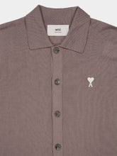 Ami Paris Taupe Buttoned Merino Wool Cardigan