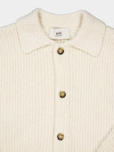 Ami Paris Ivory Knit Cardigan with Branded Buttons