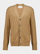 Ami Paris Camel Brown Cable Stitch Cardigan