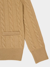 Ami Paris Camel Brown Cable Stitch Cardigan