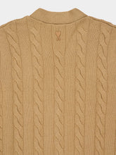 Ami Paris Camel Brown Cable Stitch Cardigan