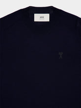 Ami Paris Navy Crew Neck Merino Wool Sweater