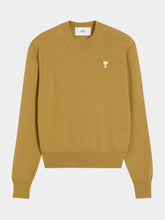 Ami Paris Mustard Wool Crew Neck Sweater