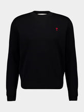 Ami Paris Black Crew Neck Sweater Ami de Coeur