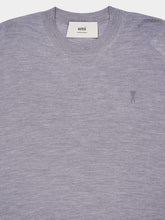 Ami Paris Heather Grey Ami de Coeur Crewneck Sweater
