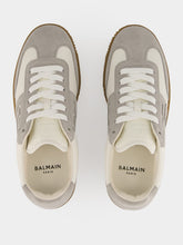 Balmain Light Grey Swan Leather Trainers