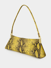 Balmain Yellow 64-83 Small Python-Effect Shoulder Bag