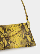 Balmain Yellow 64-83 Small Python-Effect Shoulder Bag