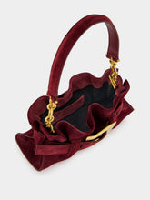 Balmain Red Anthem Mini Suede Bag