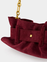 Balmain Red Anthem Mini Suede Bag