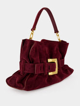 Balmain Burgundy Anthem Medium Suede Leather Bag