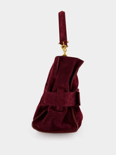 Balmain Burgundy Anthem Medium Suede Leather Bag