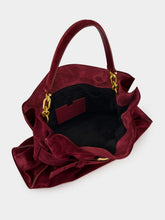 Balmain Burgundy Anthem Medium Suede Leather Bag