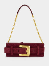Balmain Burgundy Anthem Suede Clutch Bag