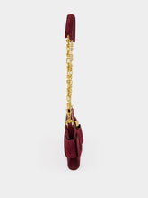 Balmain Burgundy Anthem Suede Clutch Bag