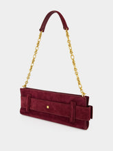Balmain Burgundy Anthem Suede Clutch Bag