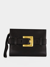 Balmain Black Anthem Smooth Leather Clutch