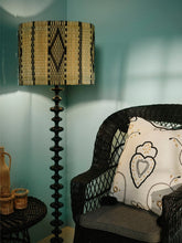 House of Capricorn Handmade Coruche Natural and Black Reed Medium Lampshade