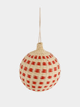 Coro Cora White and Red Christmas Ball Ornament
