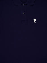 Ami Paris Night Blue Cotton Polo Shirt