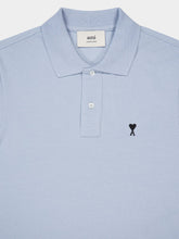 Ami Paris Sky Blue Cotton Ami de Coeur Polo Shirt