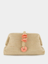 Serena Uziyel Petra Beige Linen and Jute Clutch