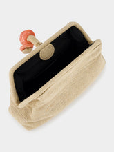 Serena Uziyel Petra Beige Linen and Jute Clutch