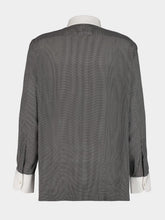 Tom Ford Black and White Mulberry Silk Button-Up Shirt