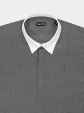 Tom Ford Black and White Mulberry Silk Button-Up Shirt