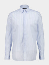 Tom Ford Light Blue and White Striped Cotton Shirt