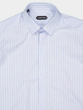 Tom Ford Light Blue and White Striped Cotton Shirt