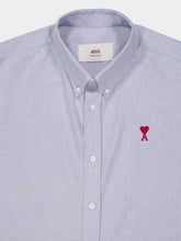 Ami Paris Blue Note Cotton Short-Sleeve Boxy Shirt