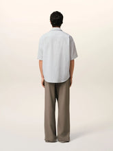 Ami Paris Blue Cotton Camp Collar Short Sleeve Shirt