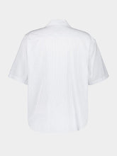 Ami Paris Blue Cotton Camp Collar Short Sleeve Shirt