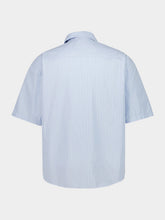 Ami Paris Blue Cotton Short Sleeve Ami De Coeur Boxy Shirt