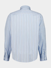 Ami Paris Cashmere Blue and Ivory Striped Cotton Shirt