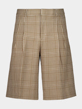 Ami Paris Caramel Prince of Wales Wool Shorts