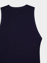 Ami Paris Night Blue Cotton Rib Tank Top