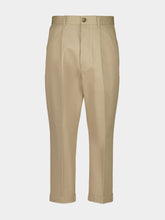 Ami Paris White Coffee Beige Oversized Carrot Trousers