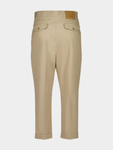 Ami Paris White Coffee Beige Oversized Carrot Trousers