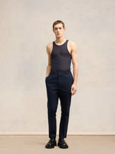Ami Paris Navy Wool Elasticated Waist Trousers