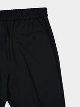 Ami Paris Anthracite Black Wool Elasticated Waist Trousers