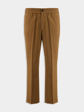 Ami Paris Hazelnut Brown Wool Elasticated Waist Trousers