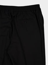 Ami Paris Black Elasticated-Waist Wool Trousers